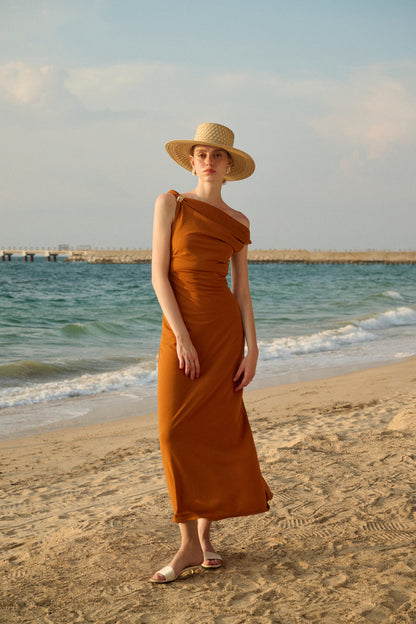 One shoulder maxi dress