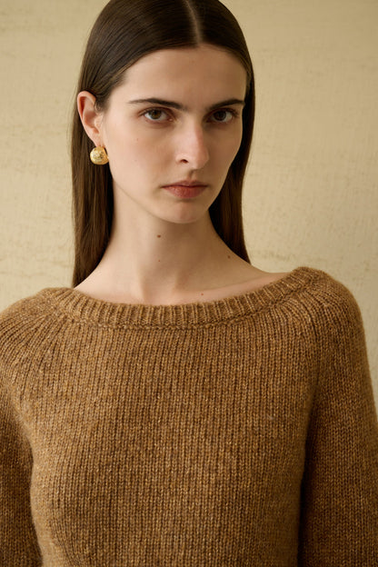 Open back cropped sweater