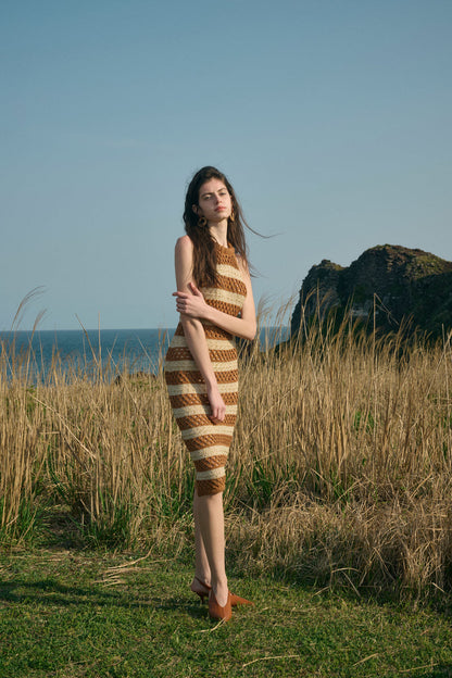 Open back striped dress