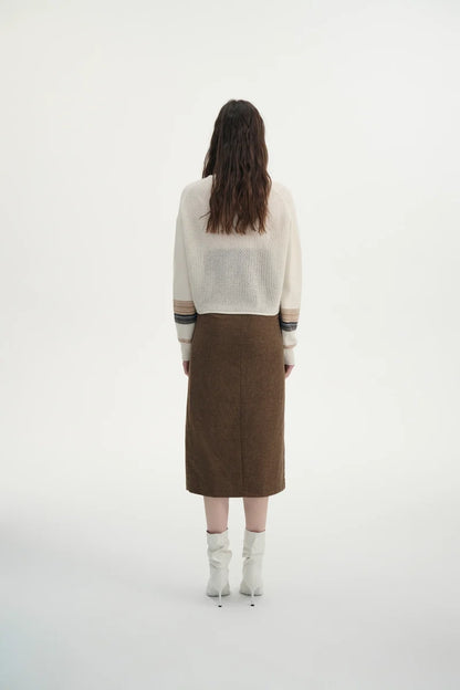 Open placket cashmere cardigan