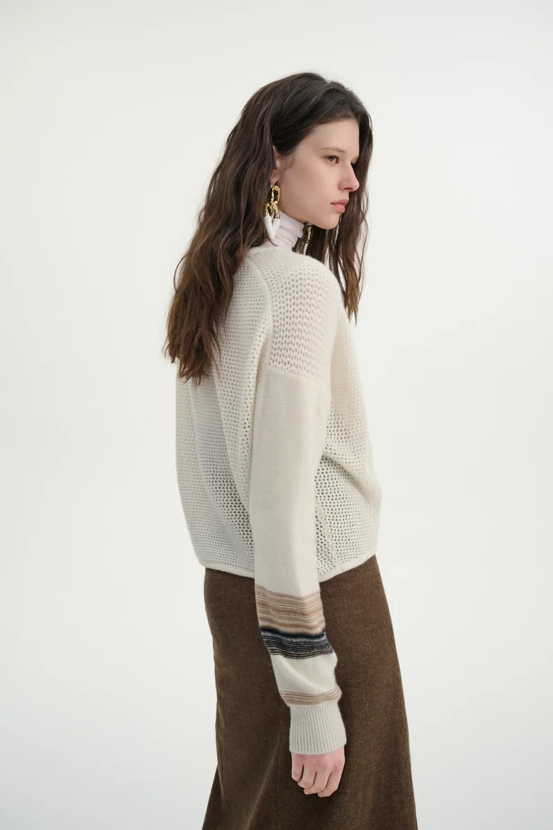 Open placket cashmere cardigan