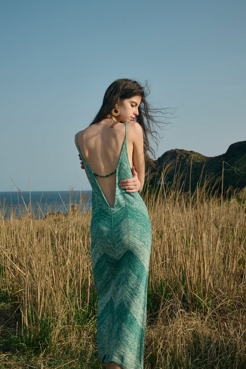 Open V back dress