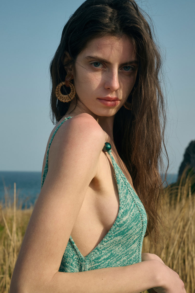 Open V back dress