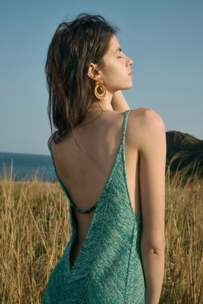 Open V back dress