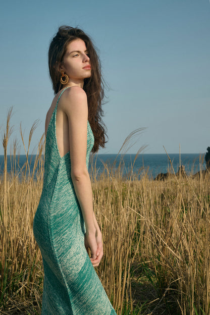 Open V back dress