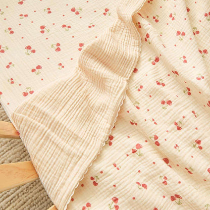 Organic Cotton Blanket - Cherry Heart