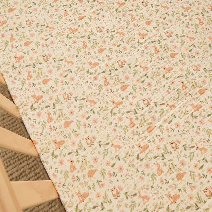Organic Cotton Cot Sheet  - Bush Walk