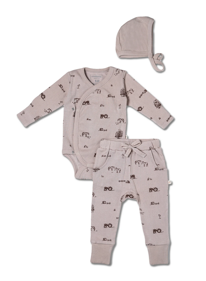 Organic Kimono Onesie & Pant Set Farm