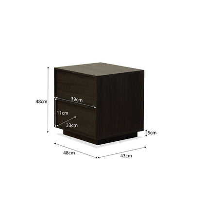 Osaka Bedside Table - Textured Black
