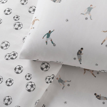 Oscar Reversible Football 100% Cotton Duvet Cover Set - DUSK