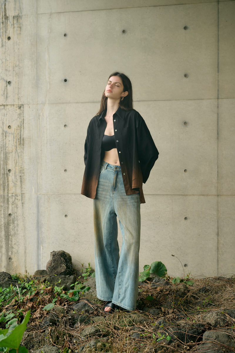 Oversized ombre shirt