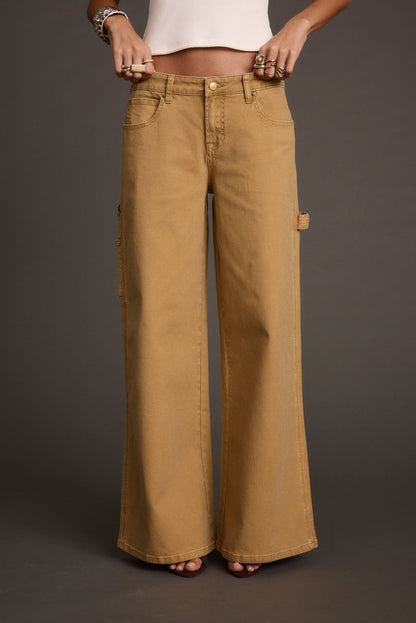 Back view of the khaki pants showing the silhouette and fit.