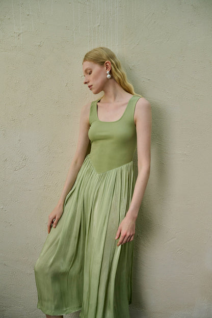 Patchwork sleeveless dress