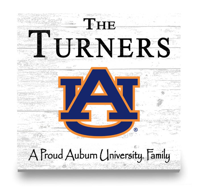 Personalized Auburn University Family Sign – Custom Proud Auburn Family Wood Wall Decor – Official Tigers Gift