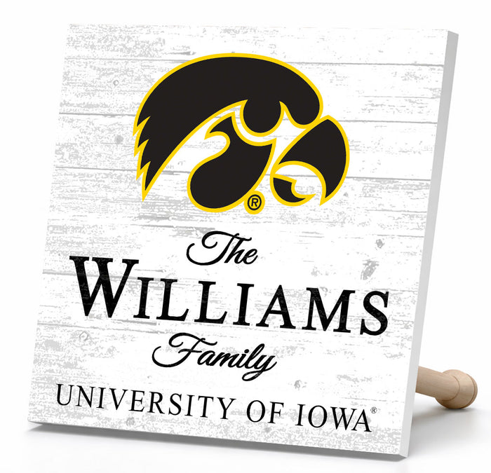Personalized Iowa Hawkeyes Family Name Sign