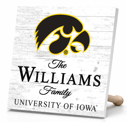 Personalized Iowa Hawkeyes Family Name Sign