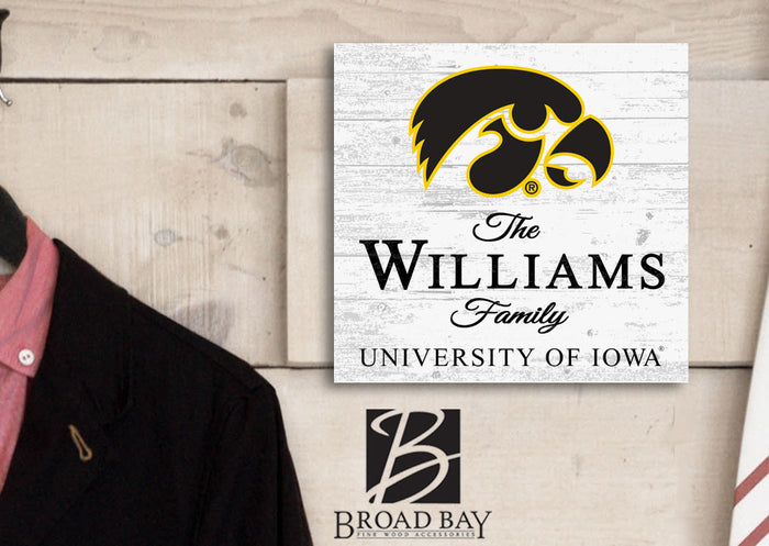 Personalized Iowa Hawkeyes Family Name Sign