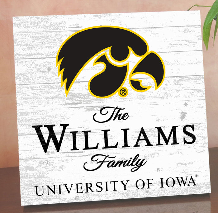 Personalized Iowa Hawkeyes Family Name Sign