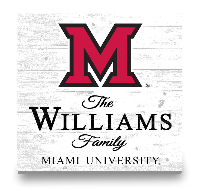 Personalized Miami University Family Name Sign – Custom Miami OH Wood Wall Decor – RedHawks Gift