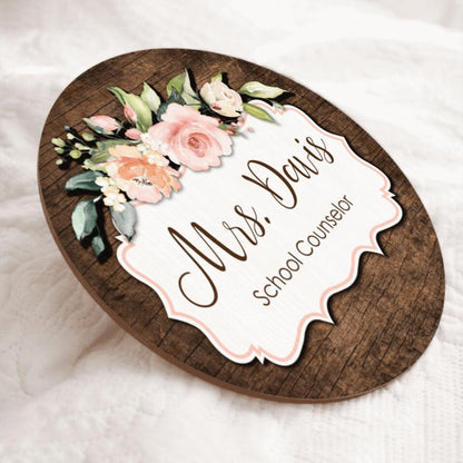 Personalized Name Classroom Sign Teacher Door Hanger - Christmas Gifts For Teachers