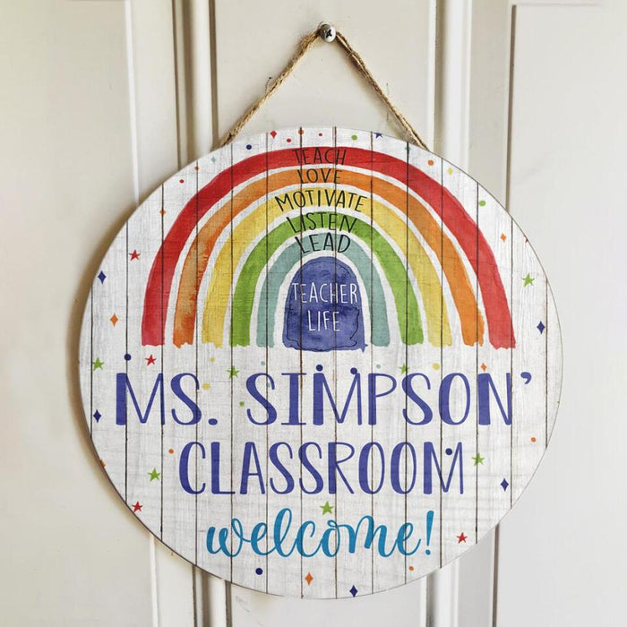 Personalized Name Classroom Teacher Welcome Signs Door Decor - Unique Teacher Gifts