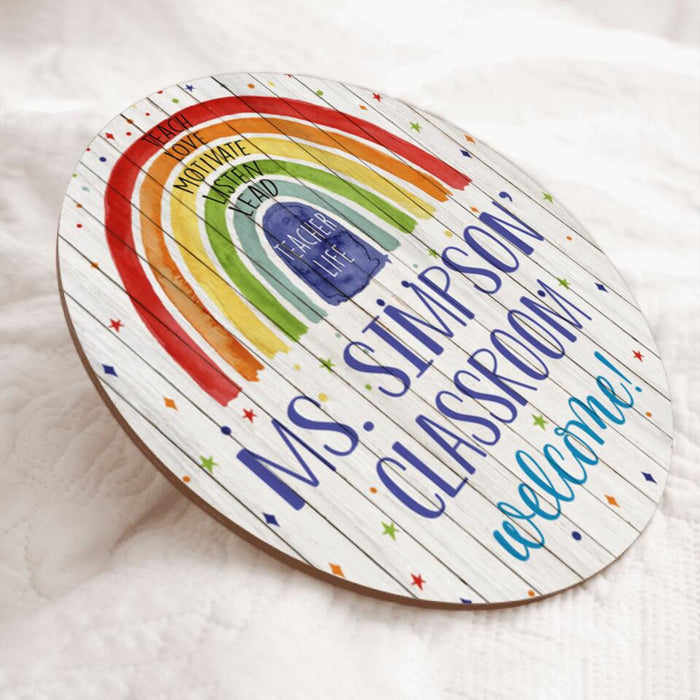 Personalized Name Classroom Teacher Welcome Signs Door Decor - Unique Teacher Gifts