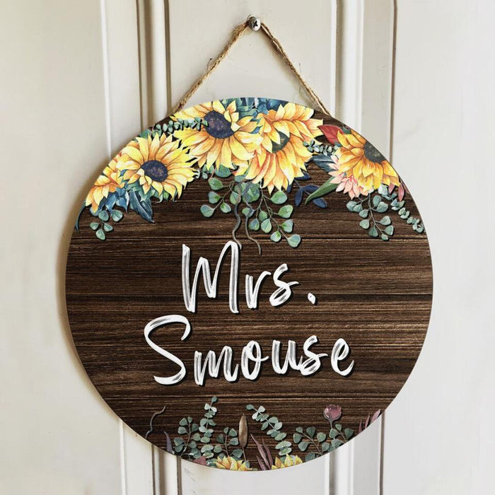 Personalized Name Teacher Door Hanger Sunflower Welcome Sign - Teacher Appreciation Gifts