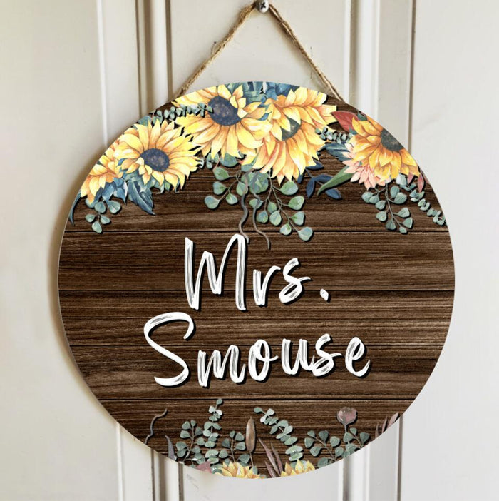 Personalized Name Teacher Door Hanger Sunflower Welcome Sign - Teacher Appreciation Gifts