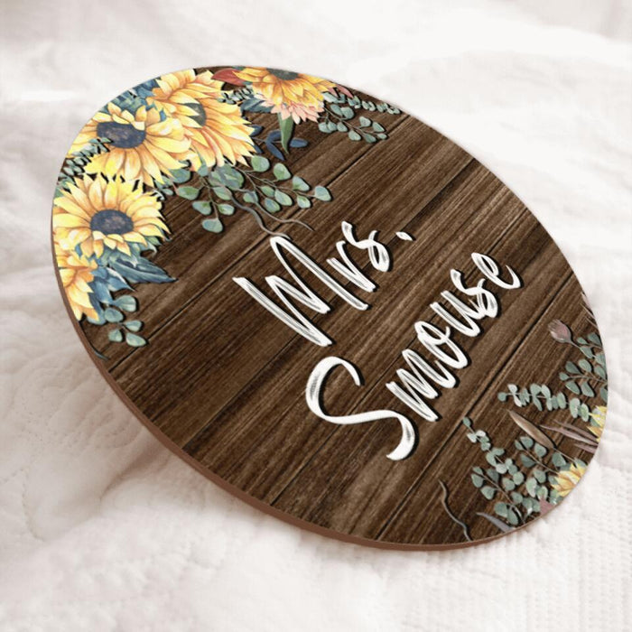 Personalized Name Teacher Door Hanger Sunflower Welcome Sign - Teacher Appreciation Gifts