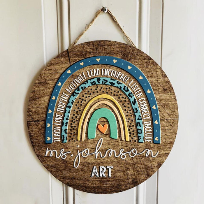Personalized Name Teacher Door Hanger Welcome Signs - Teacher Christmas Gift Ideas
