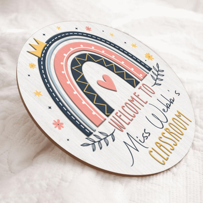 Personalized Name Welcome Teacher Classroom Signs - Best Teacher Gifts Ideas