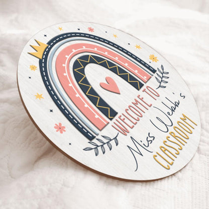 Personalized Name Welcome Teacher Classroom Signs - Best Teacher Gifts Ideas