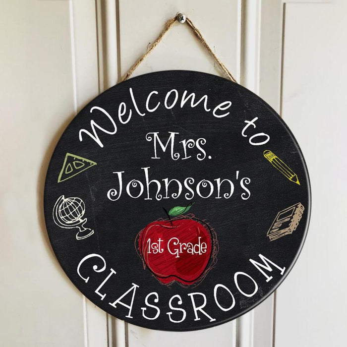 Personalized Name Welcome Teacher Signs For Classroom - Christmas Gifts For Teachers