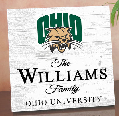 Personalized Ohio Bobcats Family Name Sign – Custom Ohio University Wood Wall Decor – Bobcats Gift