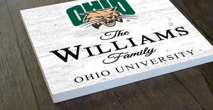 Personalized Ohio Bobcats Family Name Sign – Custom Ohio University Wood Wall Decor – Bobcats Gift