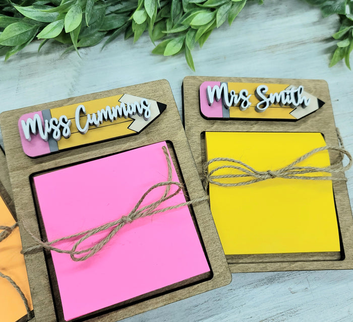 Personalized Post It Note Holder