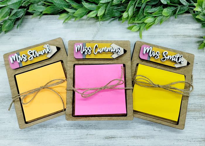 Personalized Post It Note Holder