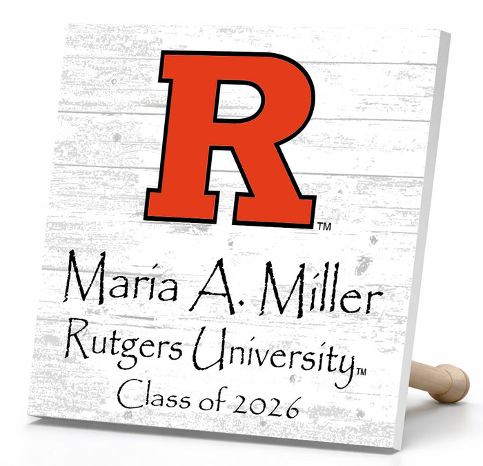 Personalized Rutgers Class Year Plaque - Custom Name & Class Year