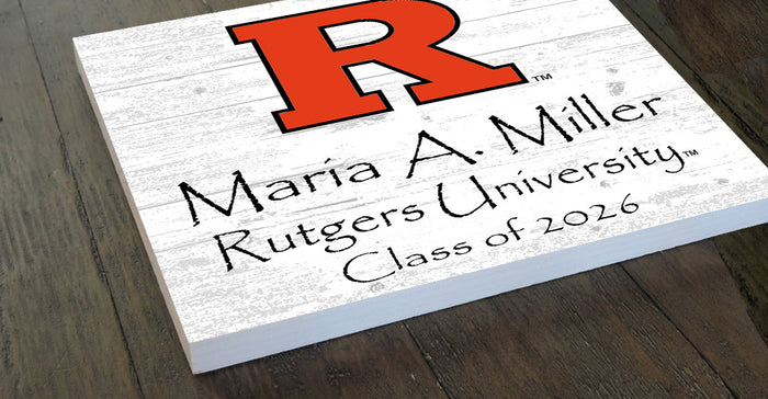 Personalized Rutgers Class Year Plaque - Custom Name & Class Year
