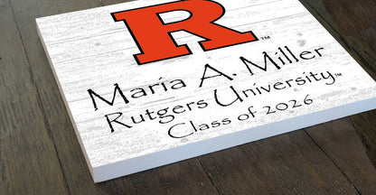 Personalized Rutgers Class Year Plaque - Custom Name & Class Year