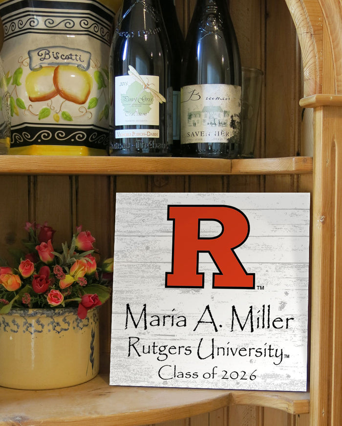 Personalized Rutgers Class Year Plaque - Custom Name & Class Year