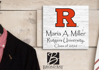 Personalized Rutgers Class Year Plaque - Custom Name & Class Year