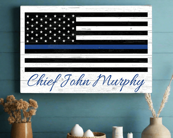Thin Blue Line Flag Sign