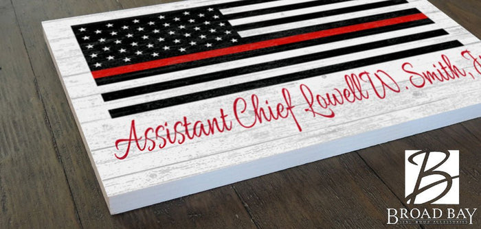 Thin Red Line Flag Sign
