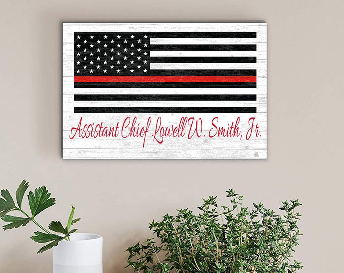 thin red line flag sign custom name