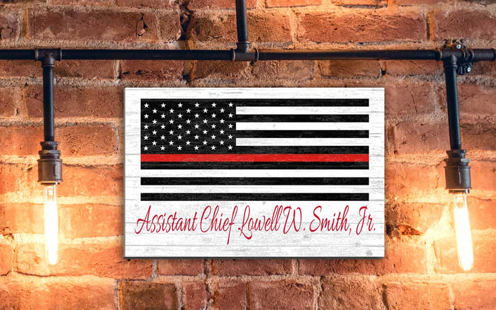 Wooden Thin Red Line Sign