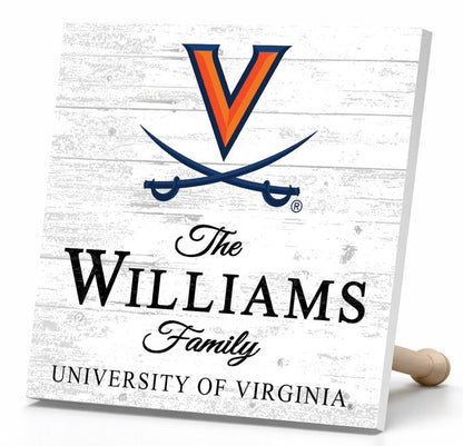 Personalized Virginia Cavaliers Family Name Sign – Custom University of Virginia Wood Wall Decor – Cavaliers Gift