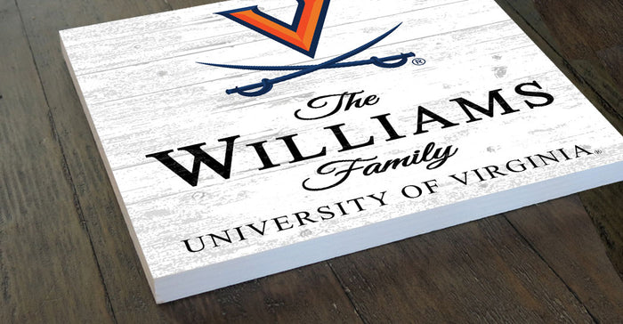 Personalized Virginia Cavaliers Family Name Sign – Custom University of Virginia Wood Wall Decor – Cavaliers Gift