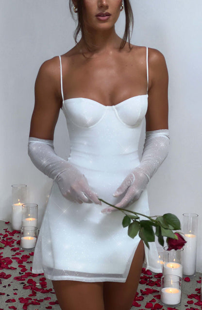 Pixie Glove - Ivory Sparkle Accessories Babyboo Fashion Premium Exclusive Design