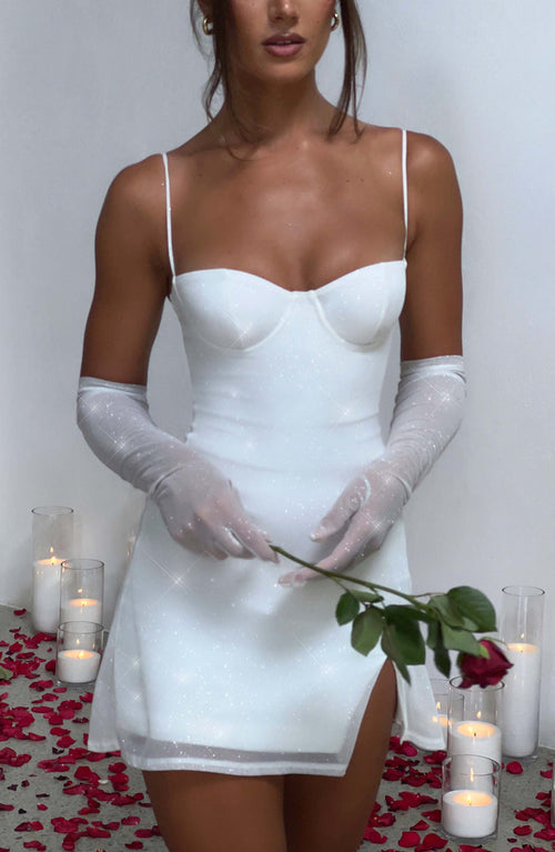 Pixie Glove - Ivory Sparkle Accessories Babyboo Fashion Premium Exclusive Design